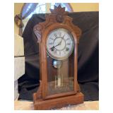 Vintage William L. Gilbert Clock Company mantle clock…..no key and not running…..has partial original label on back