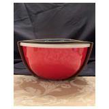 NEW Summer Oasis 4-pc Enameled Steel with Plastic Lids Mixing Bowl Set