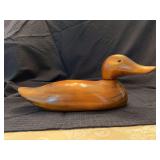 14” long hand carved wooden Duck…..marked JB on bottom