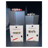 (2) leather strap charm bracelets with interchangeable charms