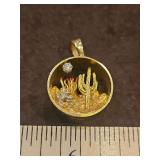 18K(.750) gold pendant w/diamond 14.2 total grams DIAMOND TESTED POSITIVE USING DIAMOND SELECTOR II TESTER...