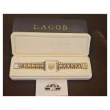 Ladies Smart Caviar LAGOS Apple Watch Band in Sterling Silver & 18K  Rose Gold, Set w/16 Round Brilliant Diamonds; includes original receipt and jewelry appraisal for insurance replacement...