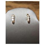 Beautiful Pr of Ladies 14K gold & diamonds earrings  total grams DIAMONDS TESTED POSITIVE USING DIAMOND SELECTOR II TESTER...