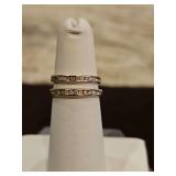 Two(2) 10K white gold bands w/diamonds sizes 4 & 5; 2.6 total grams DIAMONDS TESTED POSITIVE USING DIAMOND SELECTOR II TESTER...