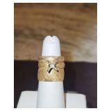 Ladies 14K gold 3-ring wedding set size 6 stone removed 13.1 total grams...