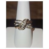 Ladies 10K gold & diamond ring size 8.5; 4.7 total grams DIAMONDS TESTED POSITIVE USING DIAMOND SELECTOR II TESTER...