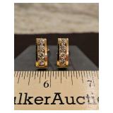 Beautiful Pr of Ladies 14K gold & diamonds earrings 9.1 total grams DIAMONDS TESTED POSITIVE USING DIAMOND SELECTOR II TESTER...