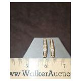 Beautiful Pr of Ladies 14K gold w/22 diamonds earrings 7.3 total grams DIAMONDS TESTED POSITIVE USING DIAMOND SELECTOR II TESTER...