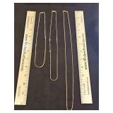 Three Ladies 14K gold chain necklaces 20.8 total grams...