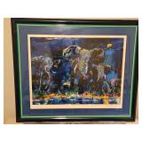 Large Beautiful Framed 52x43.5" Original Serigraph Silk Screen Print of "Elephant Nocturne" by LeRoy Neiman Signed & Numbered 23/500 w/COA & Appraised Value...