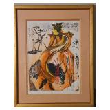 Large Gorgeous Framed & Matted 31.5x40" Color Lithograph of "Bullfighter With Butterflies or Papillon Toreador" by Salvador Dali Signed & Lettered HC NO PAPERWORK...