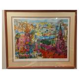 Large Beautiful Framed 50x41" Original Serigraph Silk Screen Print of "Red Square Panorama" by LeRoy Neiman Signed & Numbered 5/375 w/COA & Appraised Value...