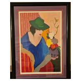 Large Beautiful Framed 29.25x39.5" Limited Edition Serigraph of "Solitude I" by Itzchak Tarkay Signed & Numbered 116/300 NO PAPERWORK...