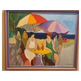 Large Framed 43.25x36" Original Acrylic or Oil on  Canvas by Itzchak Tarkay; Signed NO PAPERWORK...