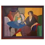 Very Large Framed 56.5x44.5" Original Acrylic or Oil on  Canvas by Itzchak Tarkay; Signed NO PAPERWORK...