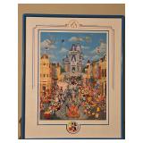 Large Beautiful Framed 33.5x41.5" Original "Remarqued Edition" Serigraph of "Walt Disney World 15th Anniversary" by Melanie Taylor Kent Signed & Numbered 106/200 w/Replacement Value Letter...