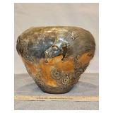 Erté Limited Edition 11" Wide x 10" Tall Silvered Bronze Vase "She Loves Me" Signature Stamped & Numbered 223/275 w/Certificate of Value...