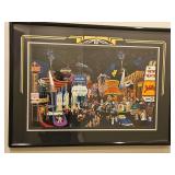 Large Beautiful Framed 43.5x31.5" Original "Deluxe Edition" Serigraph of "Las Vegas" by Melanie Taylor Kent Signed & Numbered 30/100 w/COA & Replacement Value Letter...