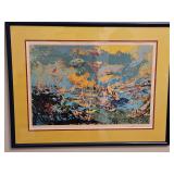 Large Beautiful Framed 47.25x36.5" Original Serigraph Silk Screen Print of "Spectator