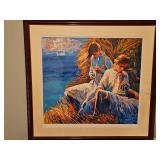 Very Large Beautiful Framed 53x50" Limited Edition Serigraph of "Panarea" by Nicola Simbari Signed & Numbered e or c. r./xx in Pencil (SEE PIC); Embossed Seal over Signature in Pencil (SEE PIC) NO PAP