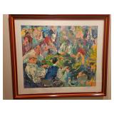 Large Beautiful Framed 48x42" Original Serigraph Silk Screen Print of "Stud Poker" by LeRoy Neiman Signed & Numbered 204/300 w/COA & Appraised Value...