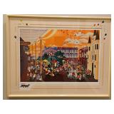 Large Beautiful Framed 41.5x32" Original "Remarqued Edition" Serigraph of "Portraits in the Park New Orleans" by Melanie Taylor Kent Signed & Numbered 41/150 w/Replacement Value Letter...