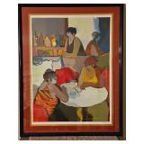 Large Beautiful Framed 35.5x45.5" Limited Edition Serigraph of "Spare Time" by Itzchak Tarkay Signed & Numbered 296/300 NO PAPERWORK...