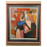 Large Beautiful Framed 36x40.75" Limited Edition Serigraph of "Leisure Time" by Itzchak Tarkay Signed & Numbered 164/300 NO PAPERWORK...