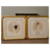 Pair of Beautiful Framed 33x33" Original Serigraph Prints of "Roses & Carnations" by Erté Signed & Numbered 287/300 w/COAs...