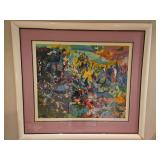 Large Beautiful Framed 55x49" Original Serigraph Silk Screen Print of "Napoleon at Waterloo" by LeRoy Neiman Signed & Numbered / w/COA & Appraised Value...