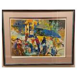 Large Beautiful Framed 50x39" Original Serigraph Silk Screen Print of "Left Bank Cafe" by LeRoy Neiman Signed & Numbered 303/375 w/Appraised Value Letter...