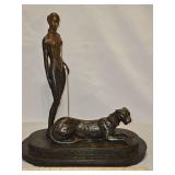 Erté Sculpture Collection Limited Edition Bronze "La Femme A La Panthere" Signature Stamped & Numbered 162/250 w/COA & Cert. of Value...