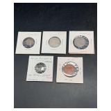 Nice grouping of foreign coins (see description)…..with supporting informational sheets
