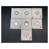 (7) 1954 Silver Roosevelt Dimes…..mint marks D and P