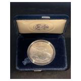 Uncirculated 1998 (1 oz. Fine Silver) Proof American Eagle Silver Bullion Coin…..COA indicates “P” Mint Mark but coin is not marked….in original velvet display box and original box