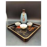 Historic Saki set - captured in a Japanese Cave on Iwo Jima in mid-March 1945. Set is from the grandson of the American soldier who captured it. Please see image of story of authenticity.