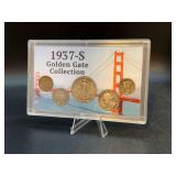1937-S Golden Gate Collection…..includes Wheat Cent, Buffalo Nickel, Walking Liberty, Quarter and Mercury Dime