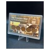 San Francisco Mint - Five Decades of Lincoln Cents - pennies are not dated within timeframe listed on case - 1919-S, 1928-S, 1936-S, 1946-S and 1950-S