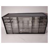 23 Drawer Small Bin Storage Unit, all plastic, 18"L x 8 1/2"T x 6 1/2"