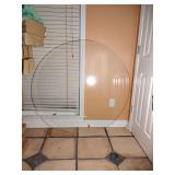 Glass Only Round 1/8" thick, 47" across. This item will work on the table of lot#236. BUYER IS RESPONSIBLE FOR REMOVAL.