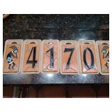 3" x 6" Decorative Tile Address Numbers, 6 pieces.