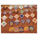 Mexican Tiles, Terra Cotta, Glazed, so many patterns, 4 1/8" x 4 1/8", eventually begin to repeat, 2 boxes, apprx 100 pcs. per box.