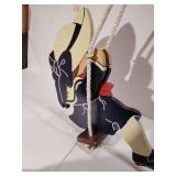 Boy & Girl Swinging in sailor attire, hung from tree branch, wooden cut outs, darling