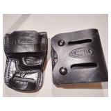 Tagua Black Leather Double Magazine Carrier for S&W M&P 45, Tagua Belt Slide Holster