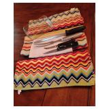 Kitchen, 3 Hand towels, 1 Pyrex dish 7x5x1.5, Utensils