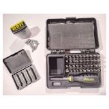 Wheeler 43 Piece Gunsmithing Set, plus screw extractor set, and box #2, 1" Phillips bits
