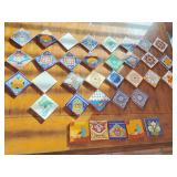 Mexican Tiles, Terra Cotta, Glazed, so many patterns, 4 1/8" x 4 1/8", eventually begin to repeat, 2 boxes, apprx 100 pcs. per box.