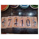 3" x 6" Decorative Tile Address Numbers 6 pieces.
