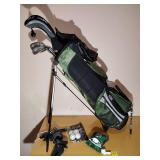 Set U.S. Kids Golf Clubs, Club Covers, 4 practice balls, bag of balls