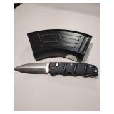 BOKER PLUS AUTOMAT KALASHNIKOV 74,  01KALS75B, automatic knife, black, drop point, button lock, length 7.56", polished shinny blade with box, like new. Inspired by the AK47.